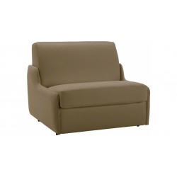 Fauteuil lit convertible en cuir beige Fauteuil lit convertible en cuir beige