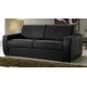 Canapé convertible cuir noir - couchage quotidien
