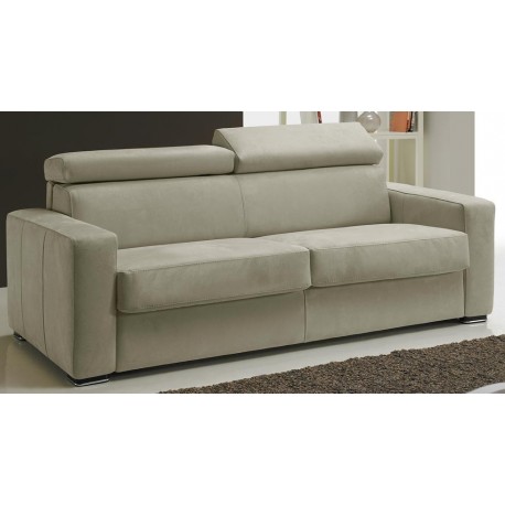 Canapé convertible microfibre beige 2 places et 3 places