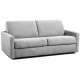 Canapé convertible microfibre gris clair matelas 18 cm