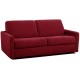 Canapé convertible microfibre rouge matelas 18 cm