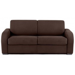 Canapé convertible tissu marron 2 places