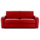 Canapé convertible Rapido en cuir rouge