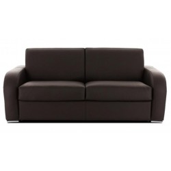 Canapé 3 places en cuir brun Canapé 3 places en cuir brun