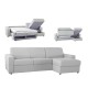 Canapé angle convertible réversible microfibre gris clair fabrication italienne