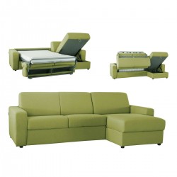 Canapé lit angle réversible microfibre vert