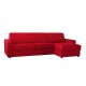 Canapé lit angle réversible microfibre rouge