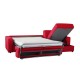 Canapé lit angle réversible microfibre rouge