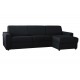 Canapé d'angle convertible réversible microfibre noir