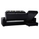 Canapé angle convertible réversible microfibre noire