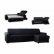 Canapé angle convertible réversible microfibre noire