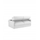 Canapé lit en cuir à ouverture express accoudoirs fins - canapé convertible cuir blanc