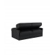 Canapé lit en cuir à ouverture express accoudoirs fins - canapé convertible cuir noir