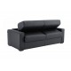 Canapé convertible en cuir gris anthracite matelas 14 cm ouverture express