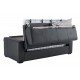Canapé convertible en cuir gris anthracite matelas 14 cm ouverture express