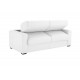Canapé convertible en cuir blanc matelas 14 cm ouverture express