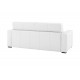 Canapé convertible en cuir blanc matelas 14 cm ouverture express