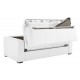 Canapé convertible en cuir blanc matelas 14 cm ouverture express