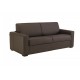 Canapé convertible en cuir marron matelas 14 cm ouverture express