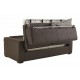 Canapé convertible en cuir marron matelas 14 cm ouverture express