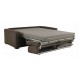 Canapé convertible en cuir marron matelas 14 cm ouverture express