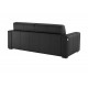 Canapé convertible en cuir noir matelas 14 cm ouverture express