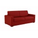 Canapé convertible en cuir rouge matelas 14 cm ouverture express