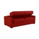 Canapé convertible en cuir rouge matelas 14 cm ouverture express