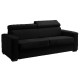 Canapé convertible microfibre noir 2 places et 3 places lit 120 / 140 cm