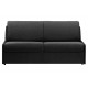 Canapé convertible gain de place accoudoirs extra plats tissu coton gris anthracite