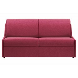 Canapé convertible gain de place accoudoirs extra plats tissu coton bordeaux