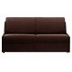 Canapé convertible gain de place accoudoirs extra plats tissu coton marron