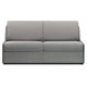 Canapé convertible gain de place accoudoirs extra plats tissu coton gris clair