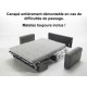 Canapé convertible gain de place entièrement démontable