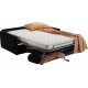 Canapé convertible rapido en tissu noir