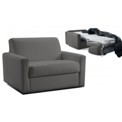 Fauteuil lit rapido 1 place en tissu microfibre gris clair Fauteuil lit rapido 1 place en tissu microfibre gris clair