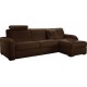Canapé d'angle convertible réversible en cuir marron - Dream Marie