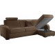 Canapé d'angle convertible réversible en cuir Taupe - Dream Marie