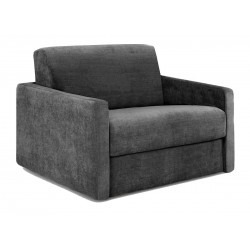 Fauteuil ouverture express en tissu - velours gris cendré Fauteuil ouverture express en tissu - velours gris cendré