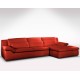 Canapé d'angle cuir rouge Adrano Glamour - haut de gamme italien Verysofa