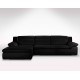 Canapé d'angle cuir noir Adrano Glamour - haut de gamme italien Verysofa