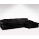 Canapé d'angle cuir noir Adrano Glamour - haut de gamme italien Verysofa