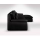 Canapé d'angle cuir noir Adrano Glamour - haut de gamme italien Verysofa