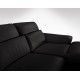 Canapé d'angle cuir noir Adrano Glamour - haut de gamme italien Verysofa