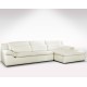 Canapé d'angle cuir blanc Adrano Glamour - grande méridienne