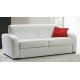 Canapé convertible rapido couchage quotidien cuir blanc