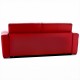 Canapé convertible rapido couchage quotidien cuir rouge