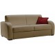 Canapé convertible rapido couchage quotidien cuir taupe